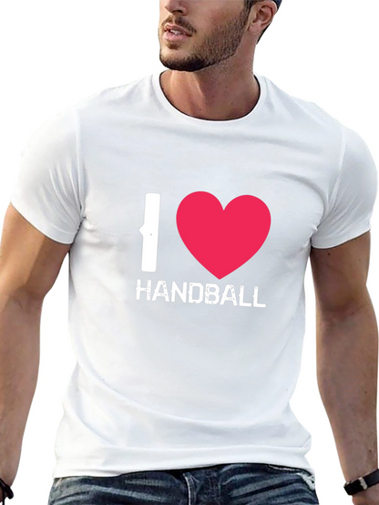 I Love Handball Graphic Tee - Black Cotton Shirt