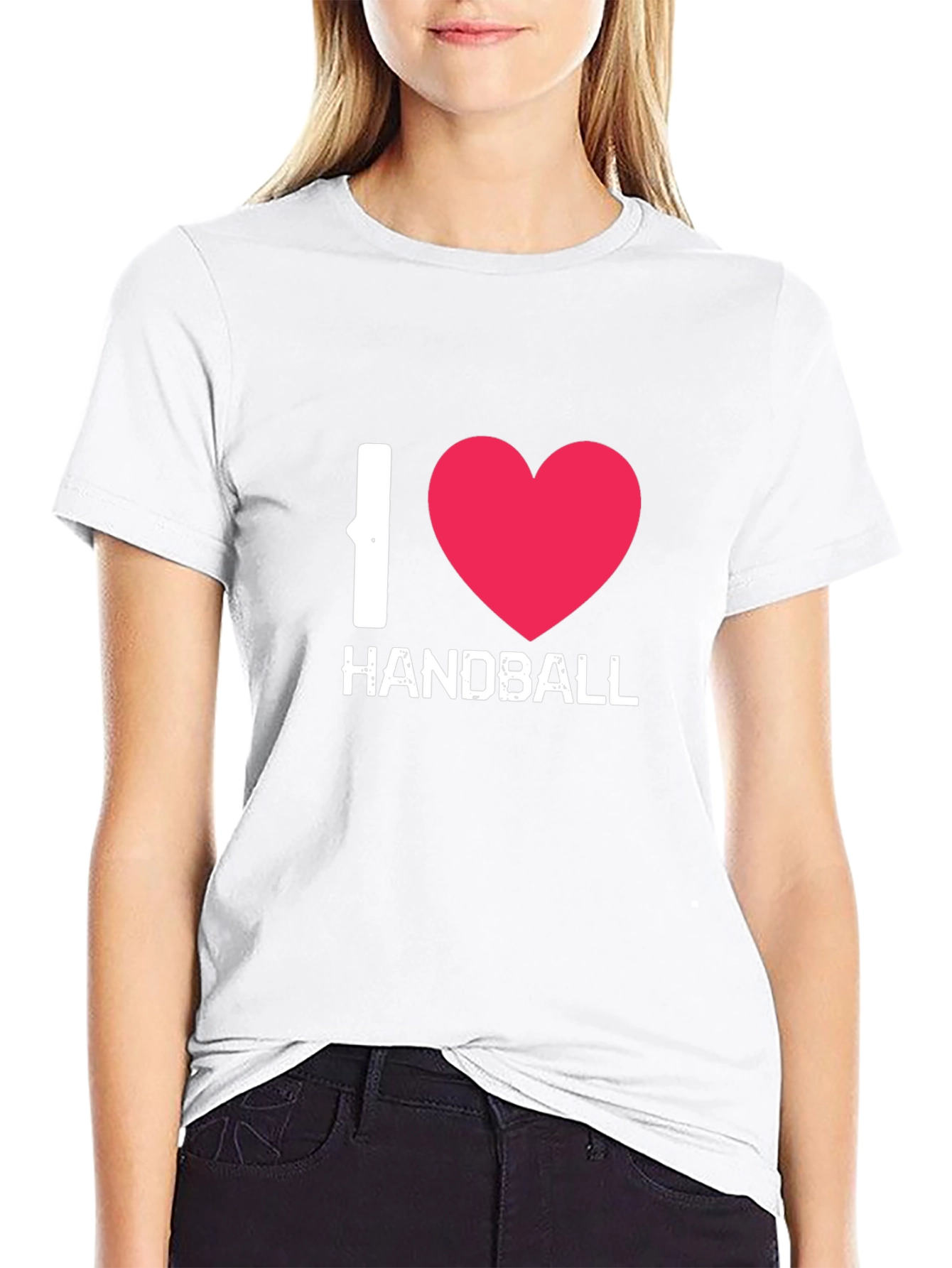I Love Handball Graphic Tee - Black Cotton Shirt