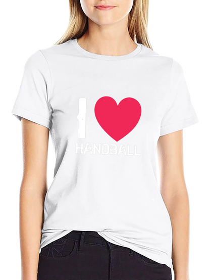 I Love Handball Graphic Tee - Black Cotton Shirt