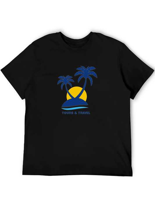 Tours & Travel Palm Tree Island Graphic Tee
