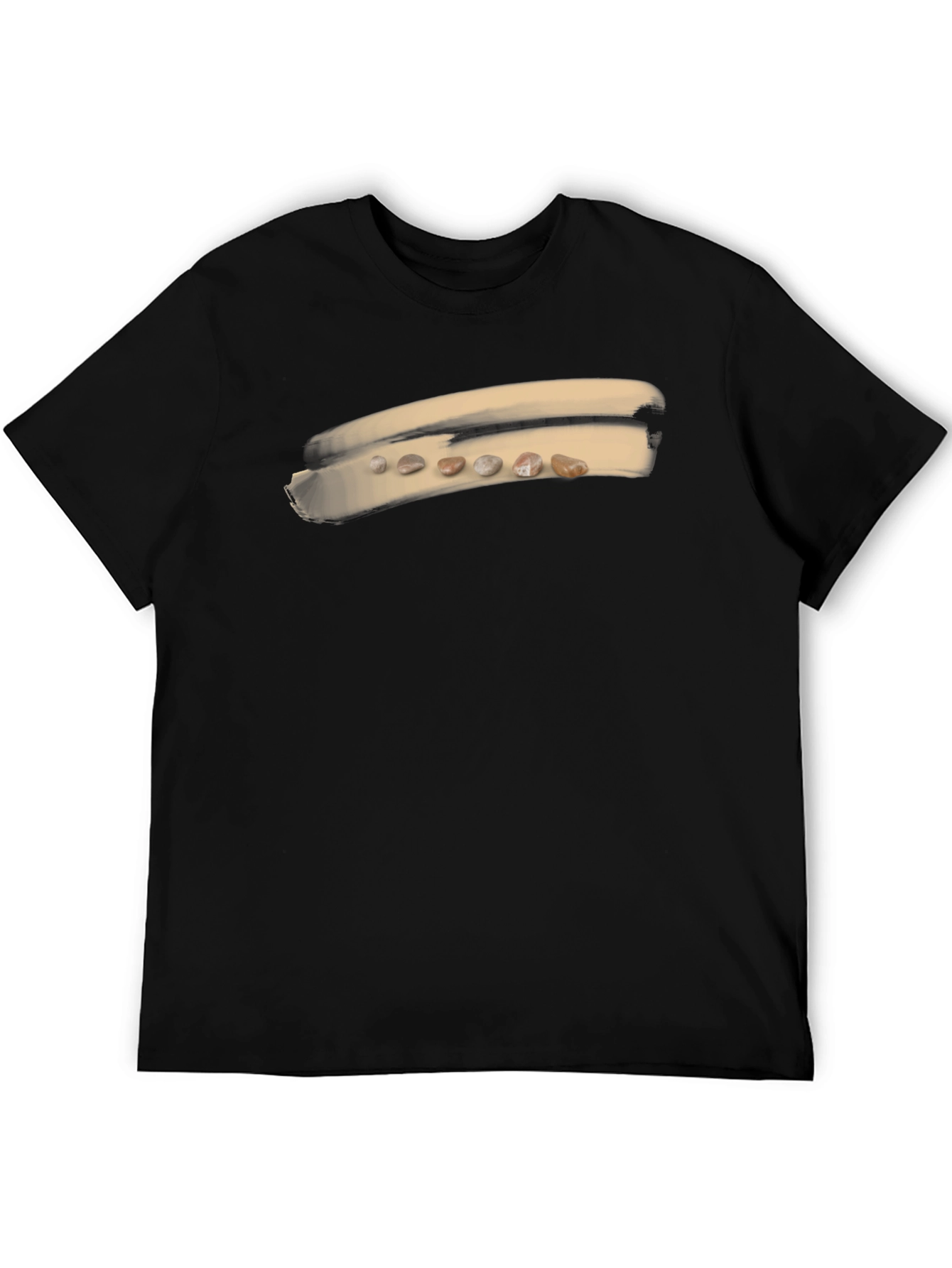Unique Pebble Art Black T-Shirt