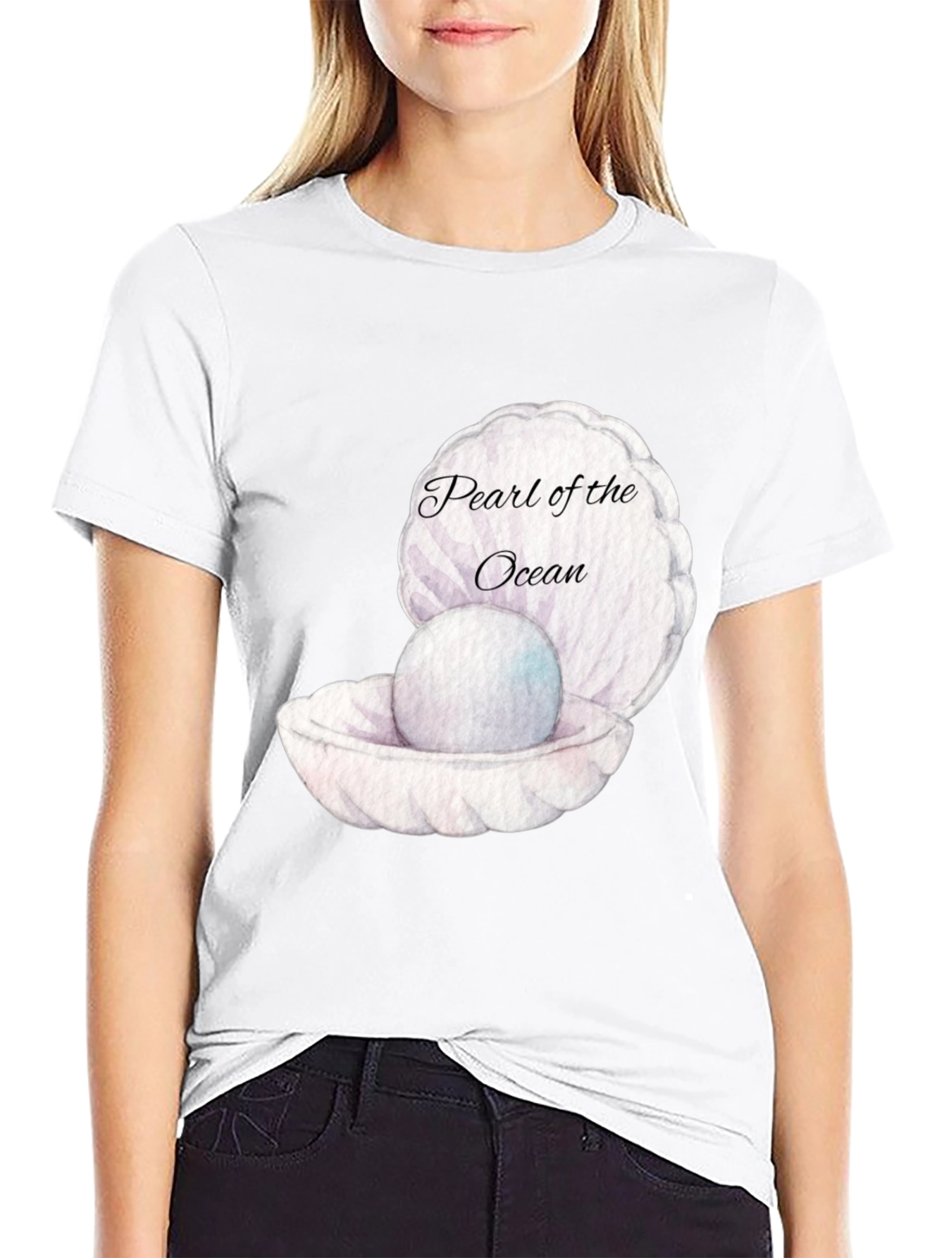 Pearl of the Ocean Black Graphic Tee