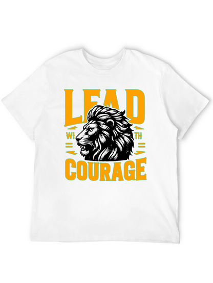 Lead with Courage Lion Graphic T-Shirt