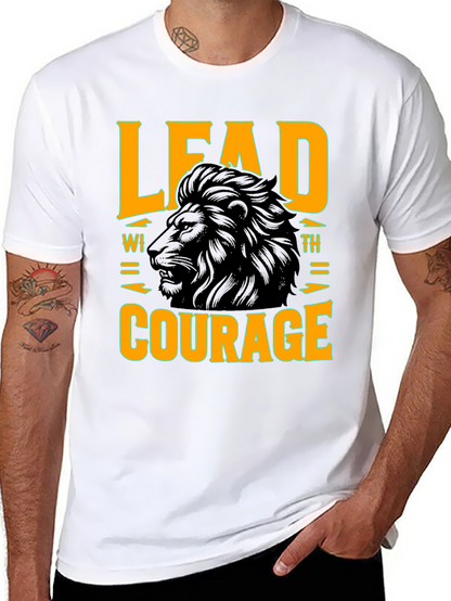 Lead with Courage Lion Graphic T-Shirt