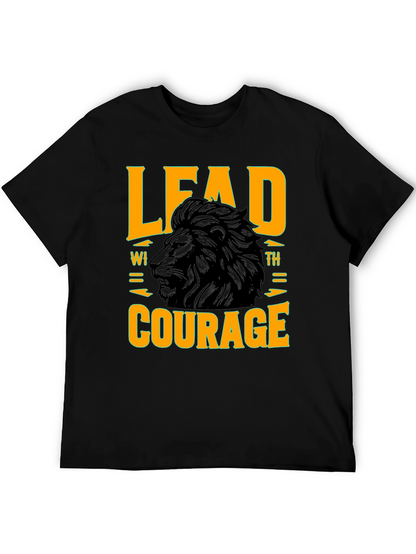 Lead with Courage Lion Graphic T-Shirt