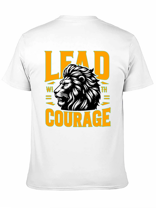 Lead with Courage Lion Graphic T-Shirt