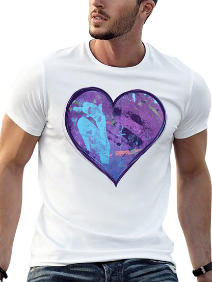 Abstract Heart Graphic Black Tee