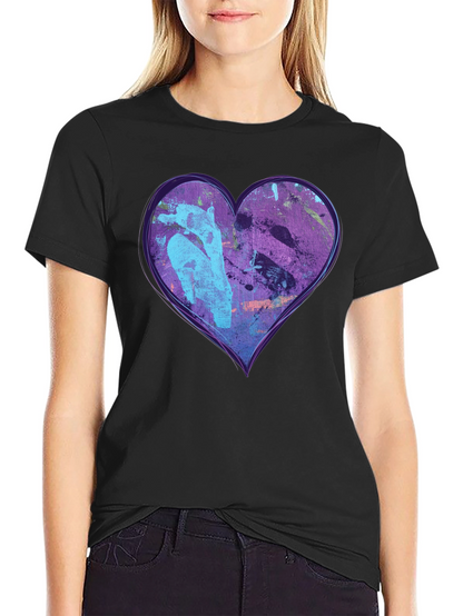 Abstract Heart Graphic Black Tee