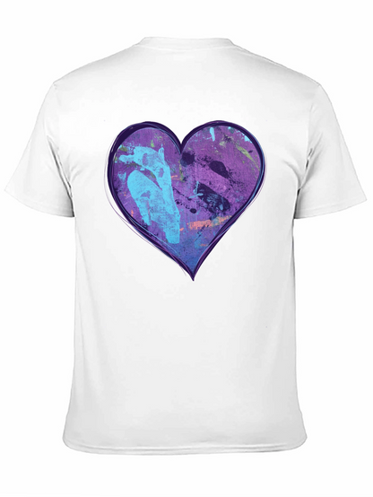 Abstract Heart Graphic Black Tee