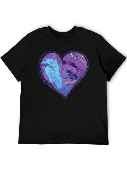 Abstract Heart Graphic Black Tee