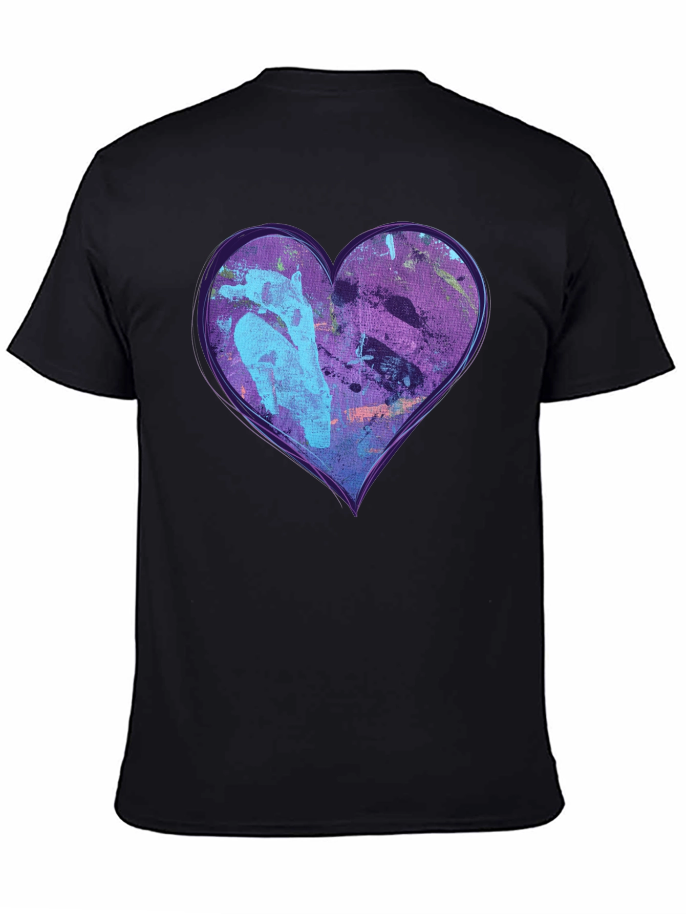 Abstract Heart Graphic Black Tee