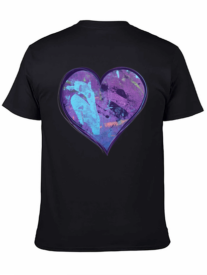 Abstract Heart Graphic Black Tee
