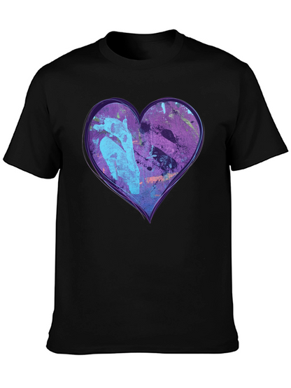 Abstract Heart Graphic Black Tee