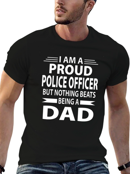 Proud Police Officer Dad T-Shirt - Fathers Day Gift