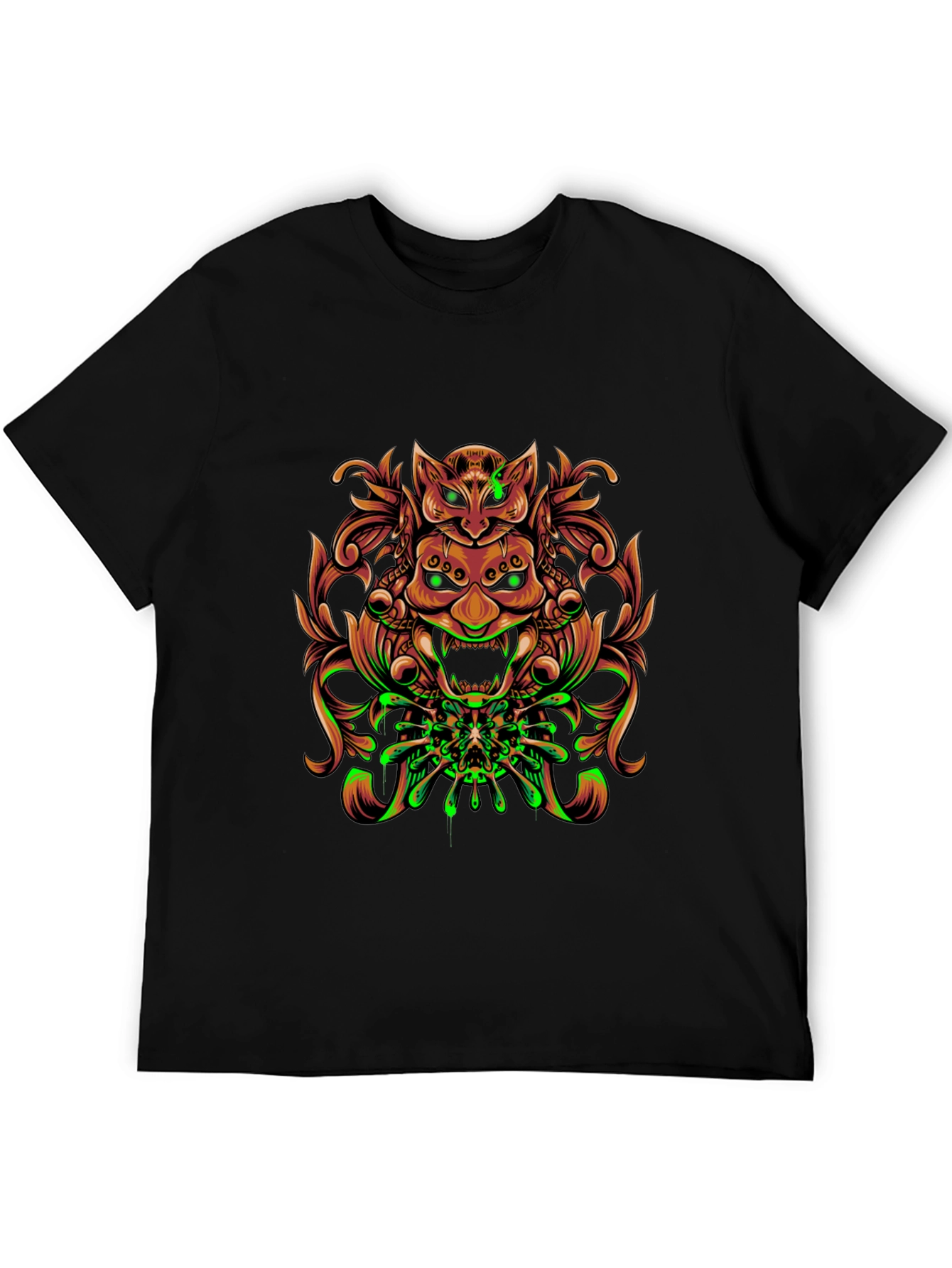 Mystic Oni Mask Graphic Tee - Unique Design
