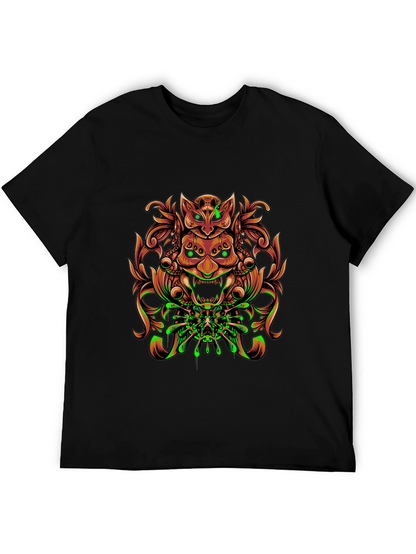 Mystic Oni Mask Graphic Tee - Unique Design