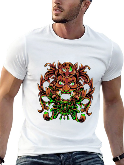 Mystic Oni Mask Graphic Tee - Unique Design