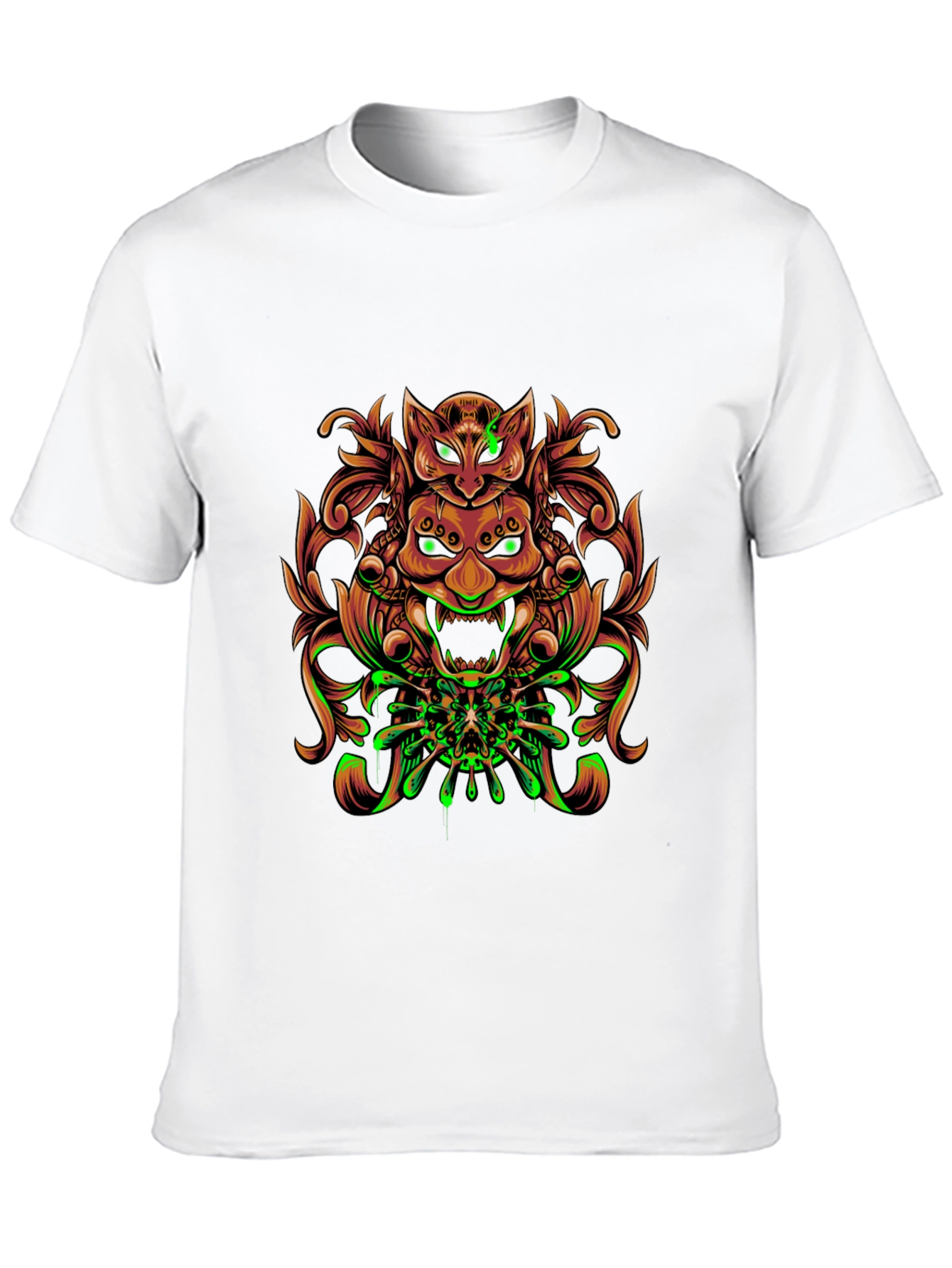 Mystic Oni Mask Graphic Tee - Unique Design
