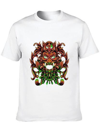 Mystic Oni Mask Graphic Tee - Unique Design