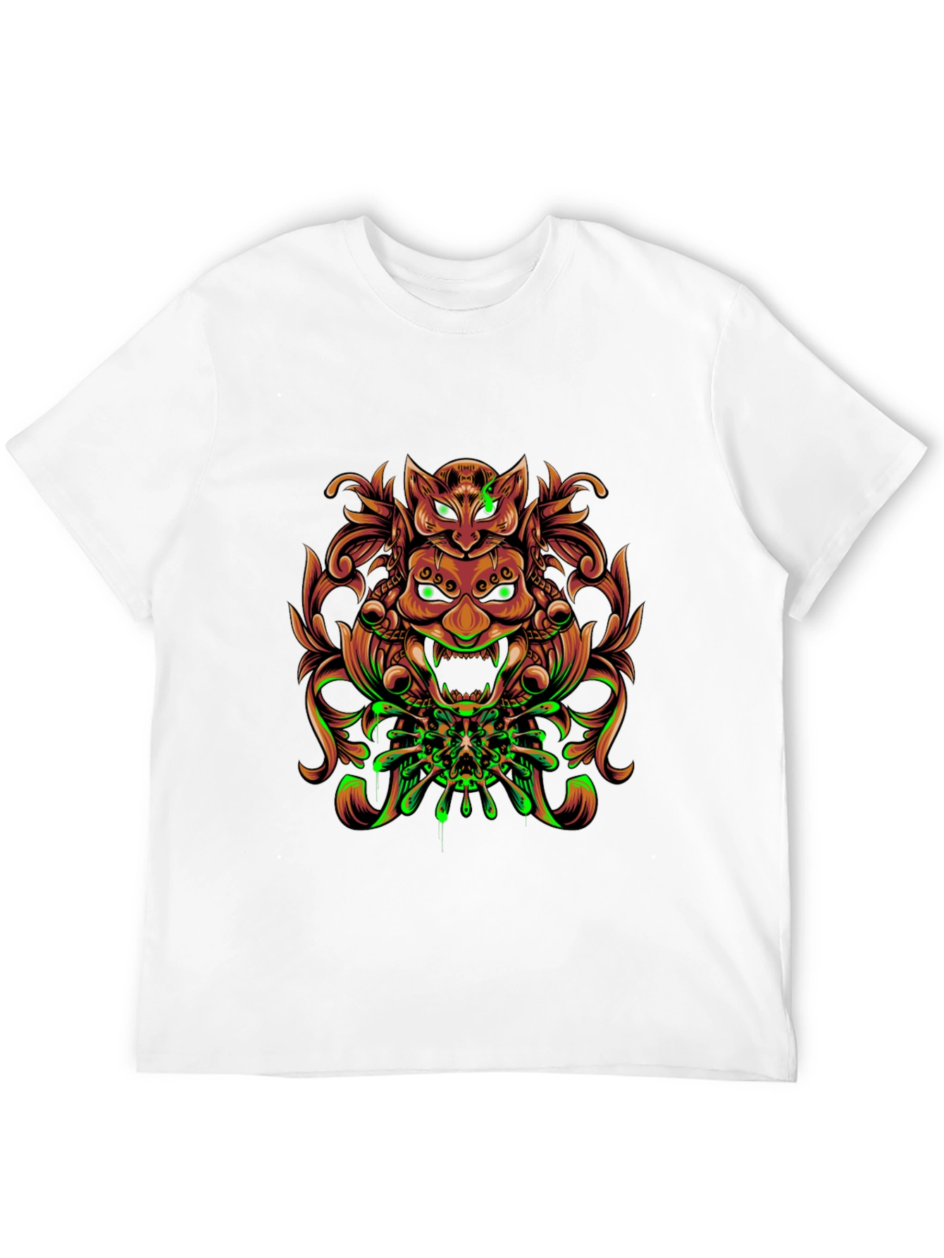 Mystic Oni Mask Graphic Tee - Unique Design