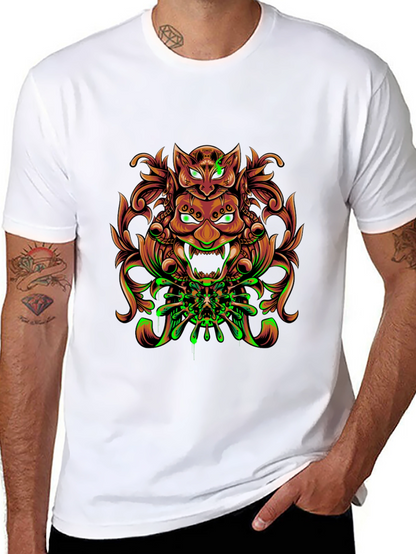 Mystic Oni Mask Graphic Tee - Unique Design