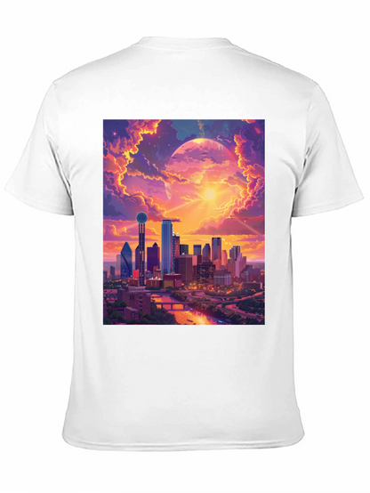 Sunset Cityscape Graphic T-Shirt - Modern Art Tee