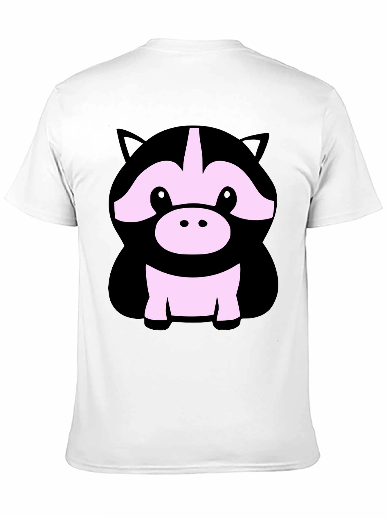 Cute Cartoon Animal Graphic Black T-Shirt