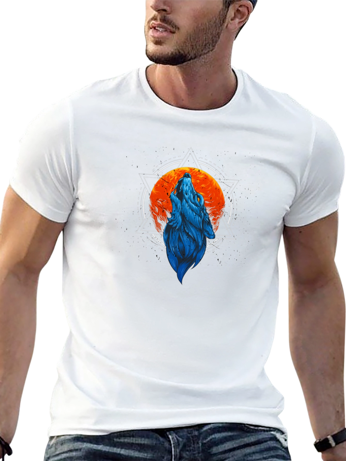 Wolf Moon Graphic T-Shirt - Black