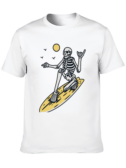 Surfing Skeleton Graphic Tee - Black