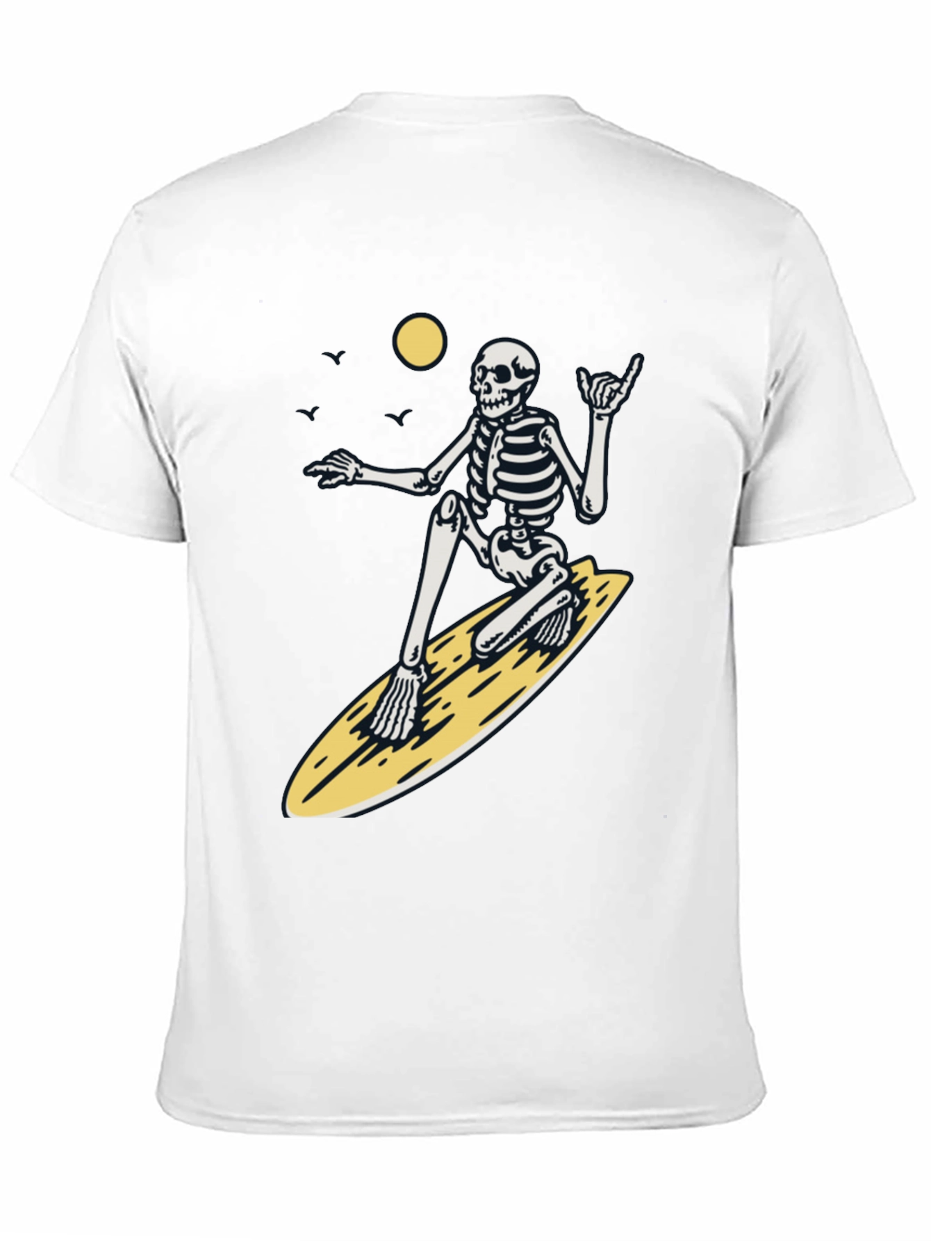 Surfing Skeleton Graphic Tee - Black
