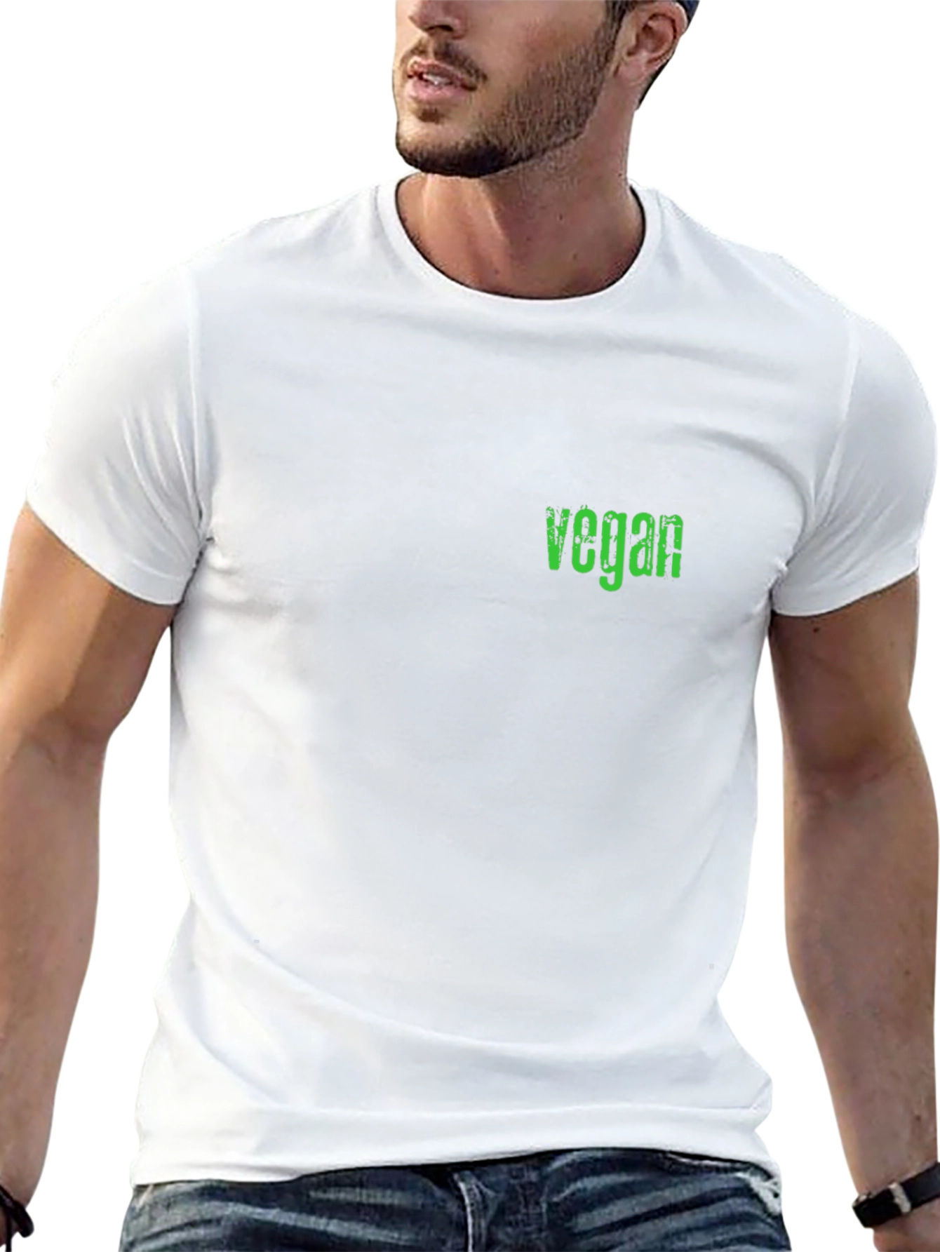 Vegan Graphic Tee - Black Casual T-Shirt