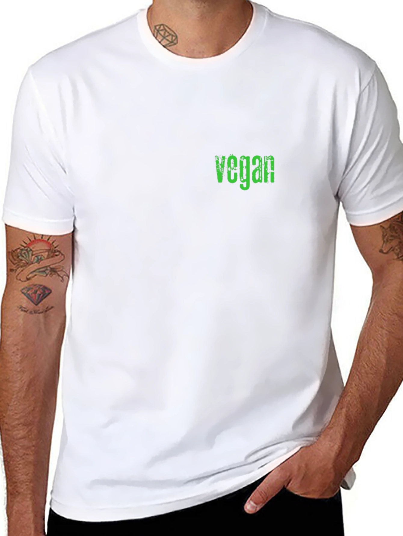 Vegan Graphic Tee - Black Casual T-Shirt