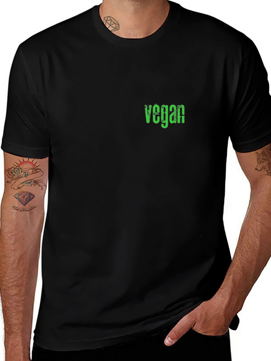 Vegan Graphic Tee - Black Casual T-Shirt