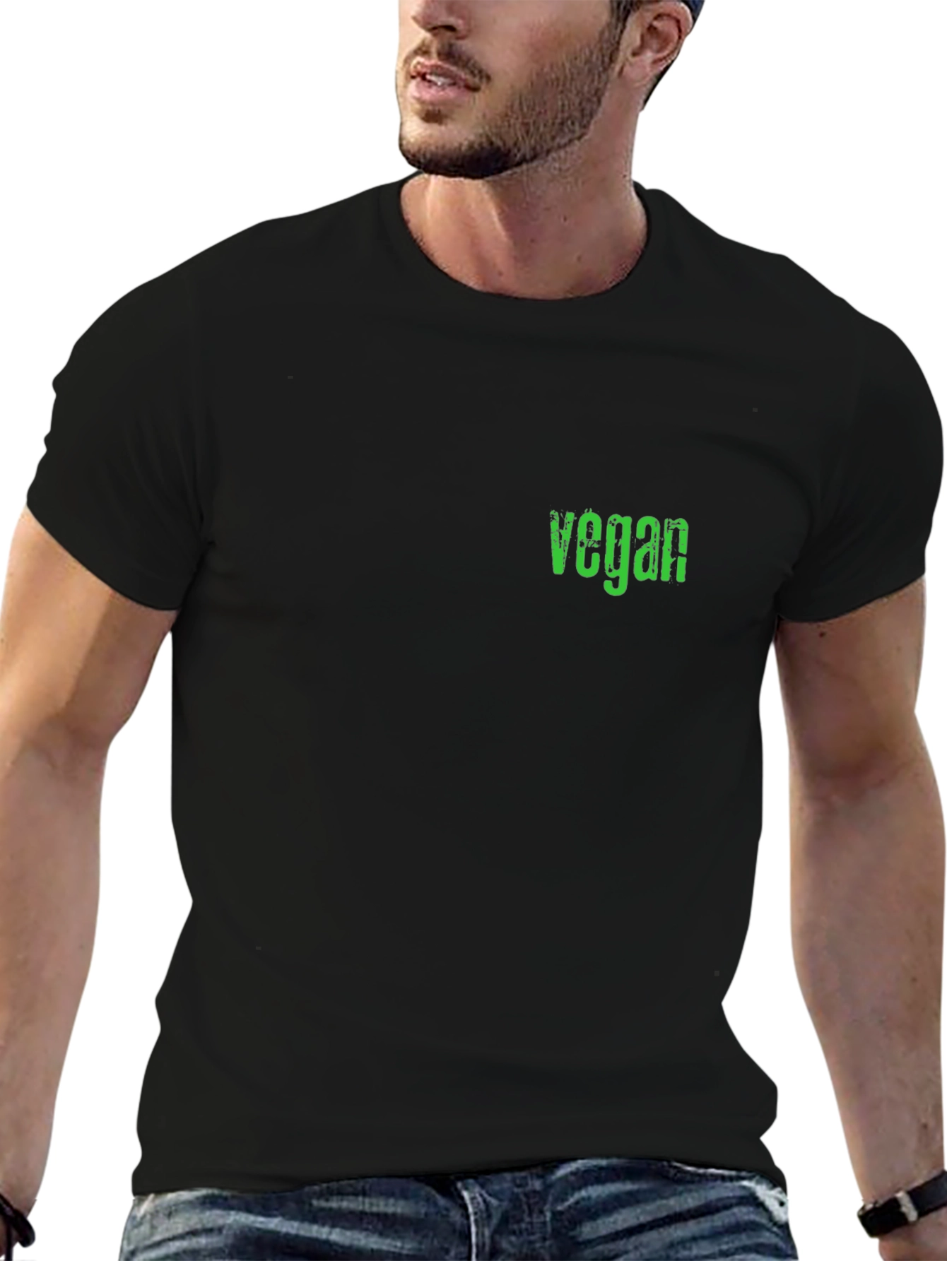 Vegan Graphic Tee - Black Casual T-Shirt