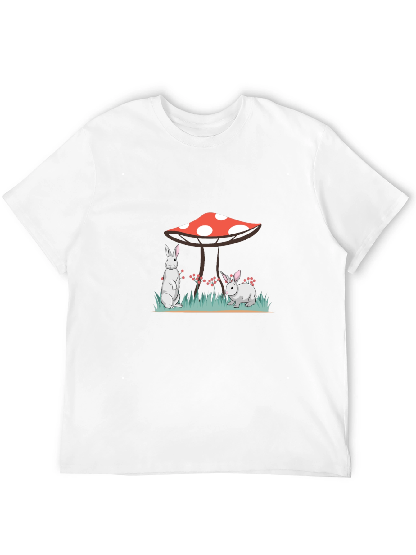 Black Rabbit & Mushroom Graphic Tee