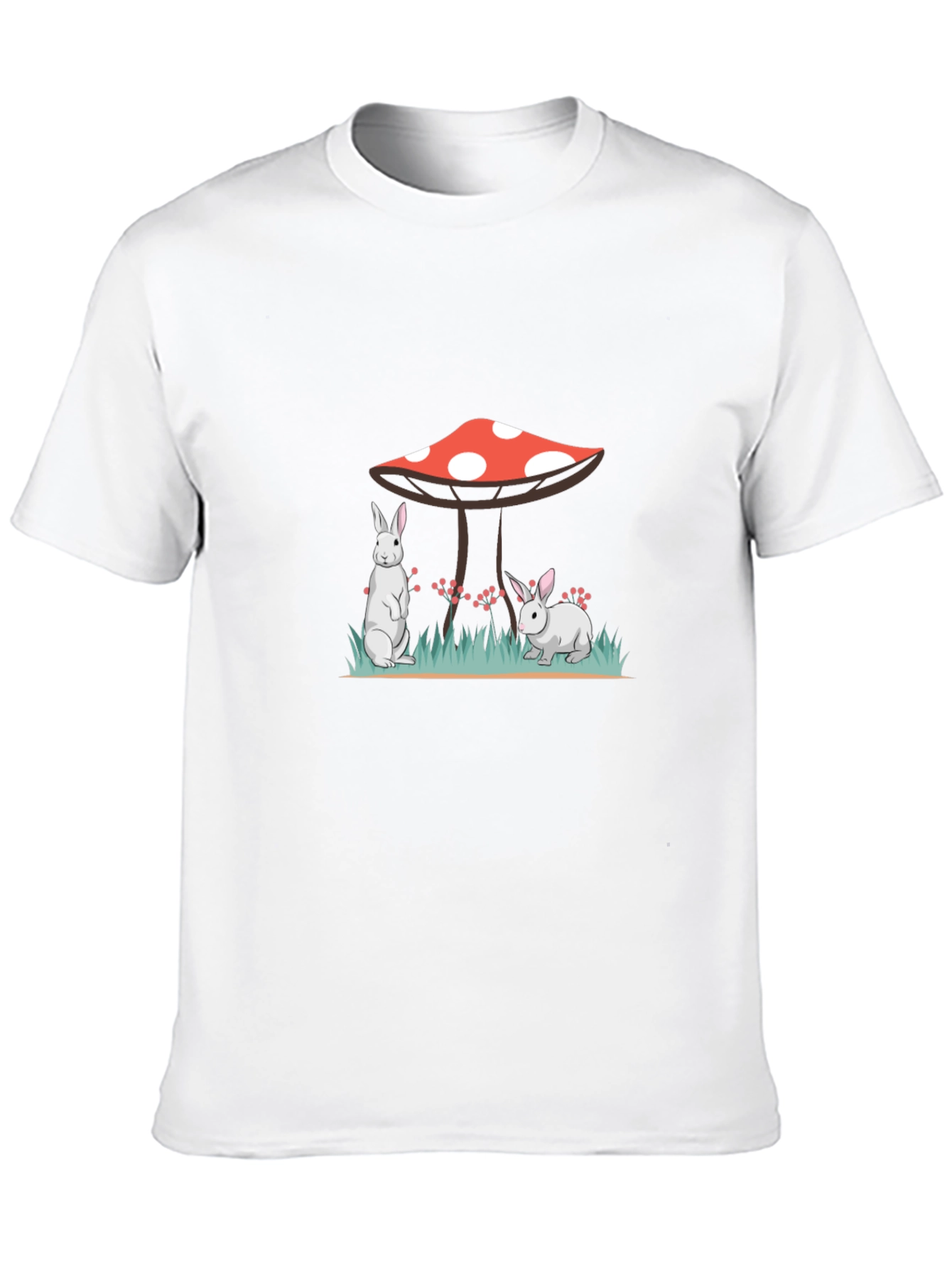 Black Rabbit & Mushroom Graphic Tee