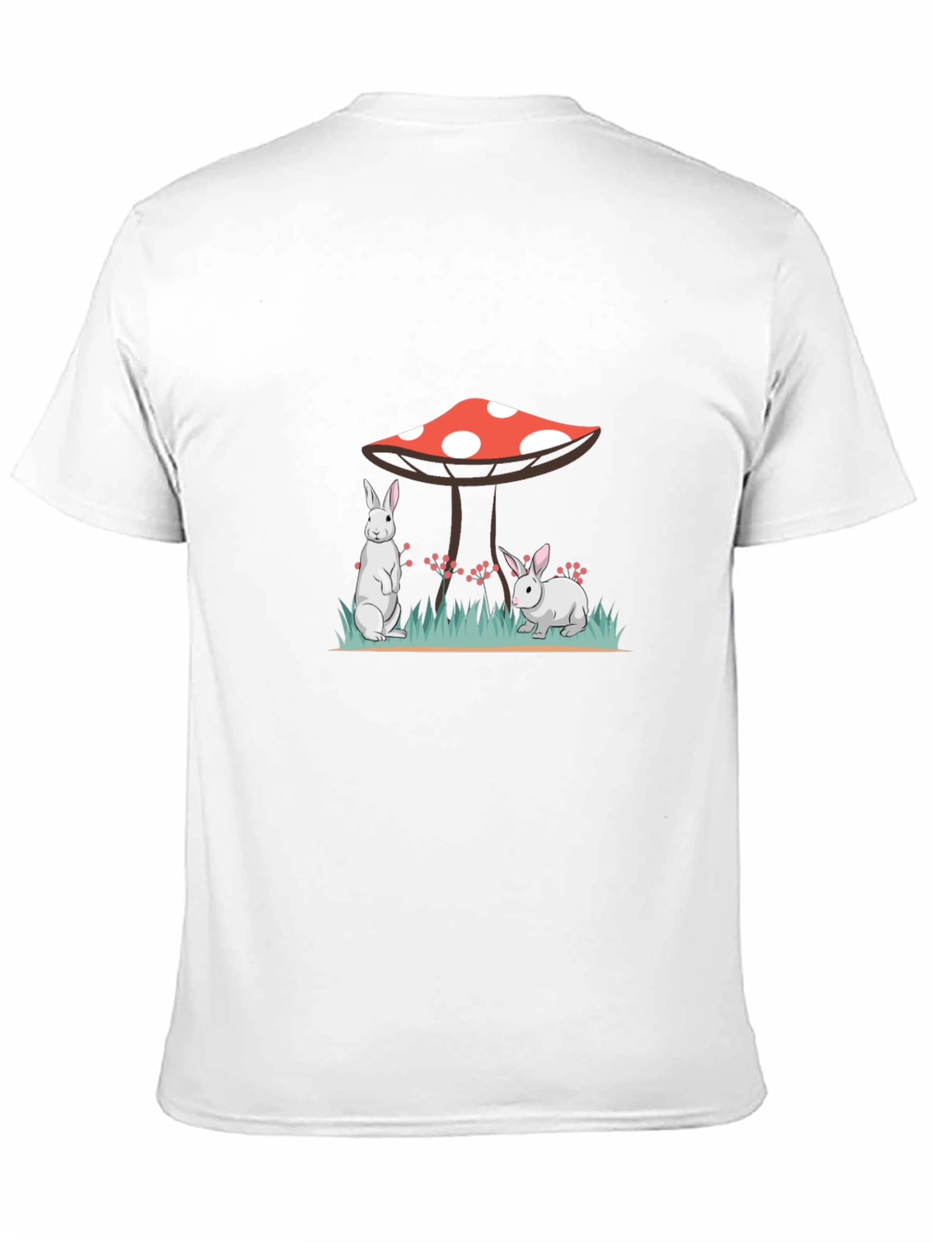 Black Rabbit & Mushroom Graphic Tee