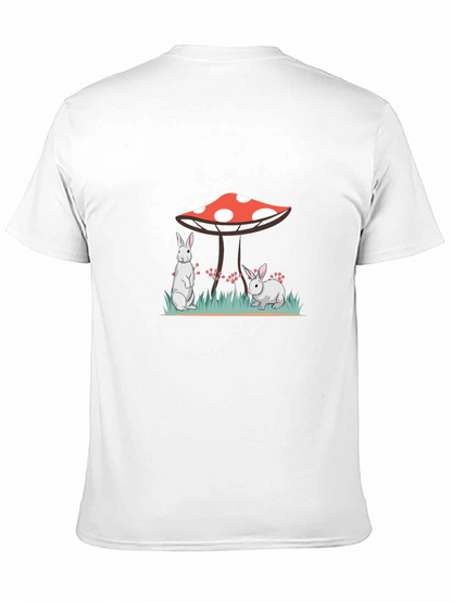 Black Rabbit & Mushroom Graphic Tee