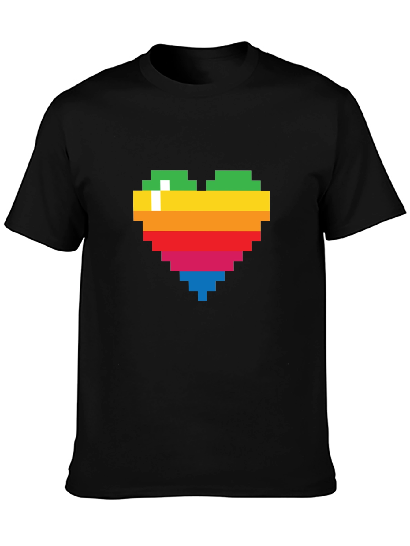 Pixel Heart Graphic Tee - Rainbow Love T-Shirt