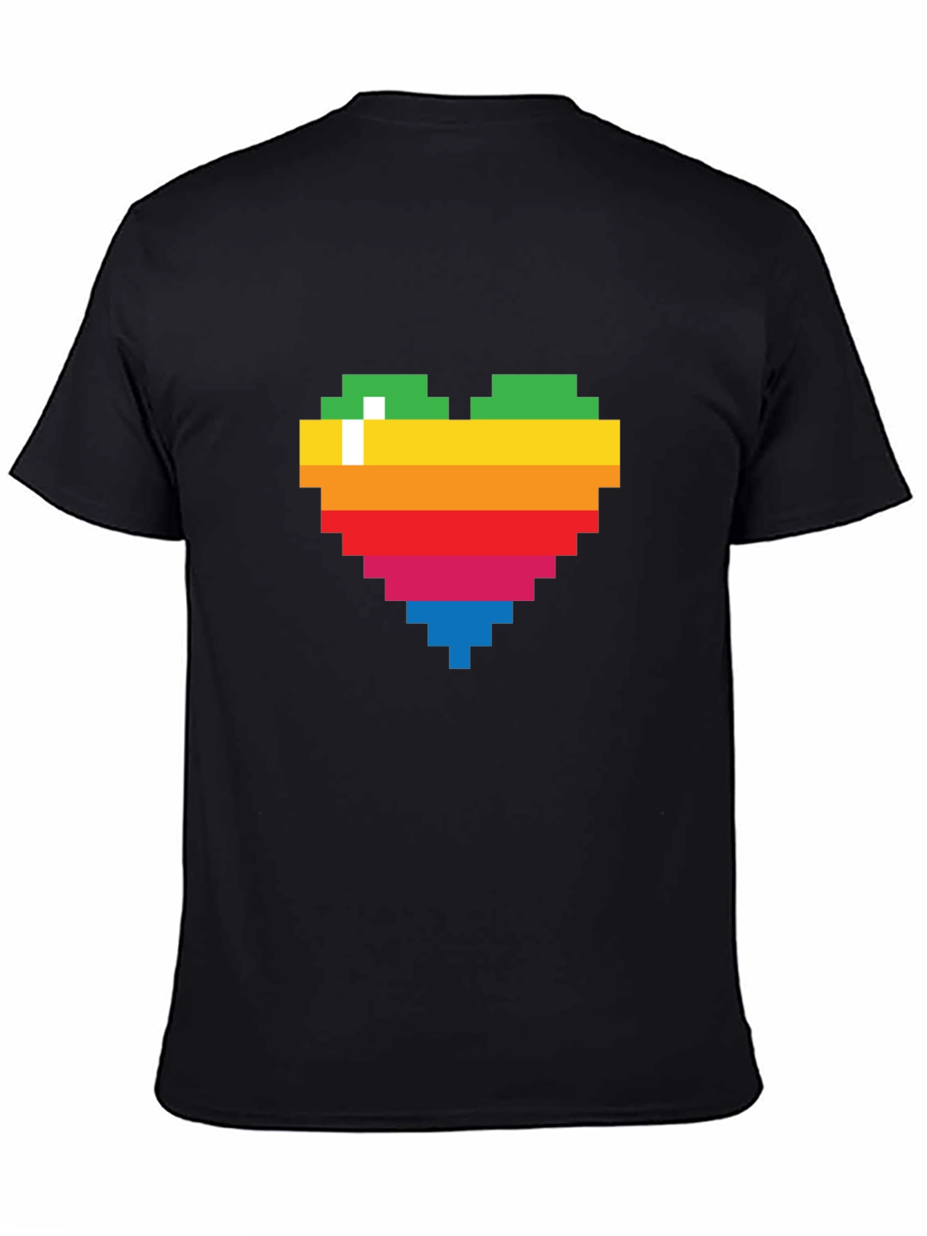 Pixel Heart Graphic Tee - Rainbow Love T-Shirt