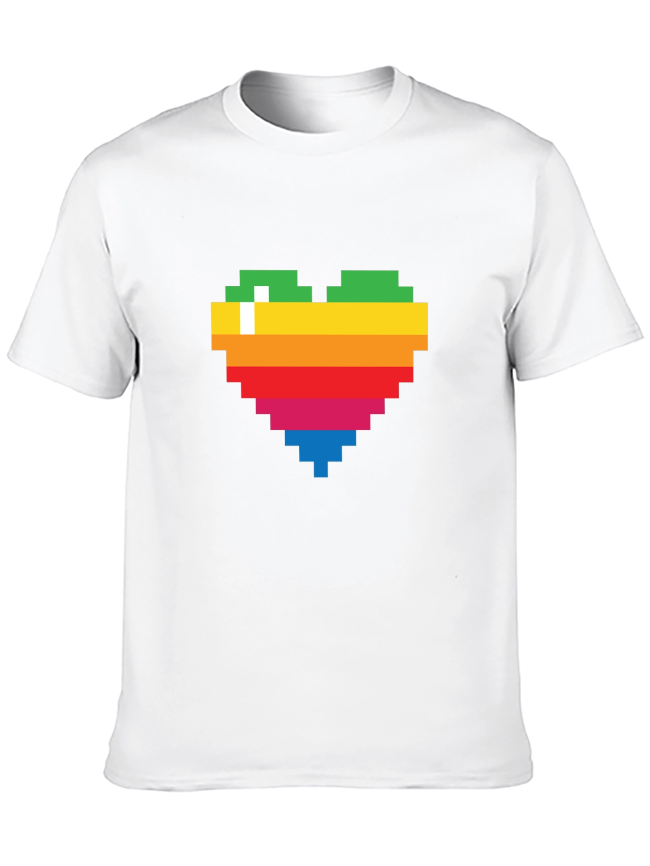 Pixel Heart Graphic Tee - Rainbow Love T-Shirt