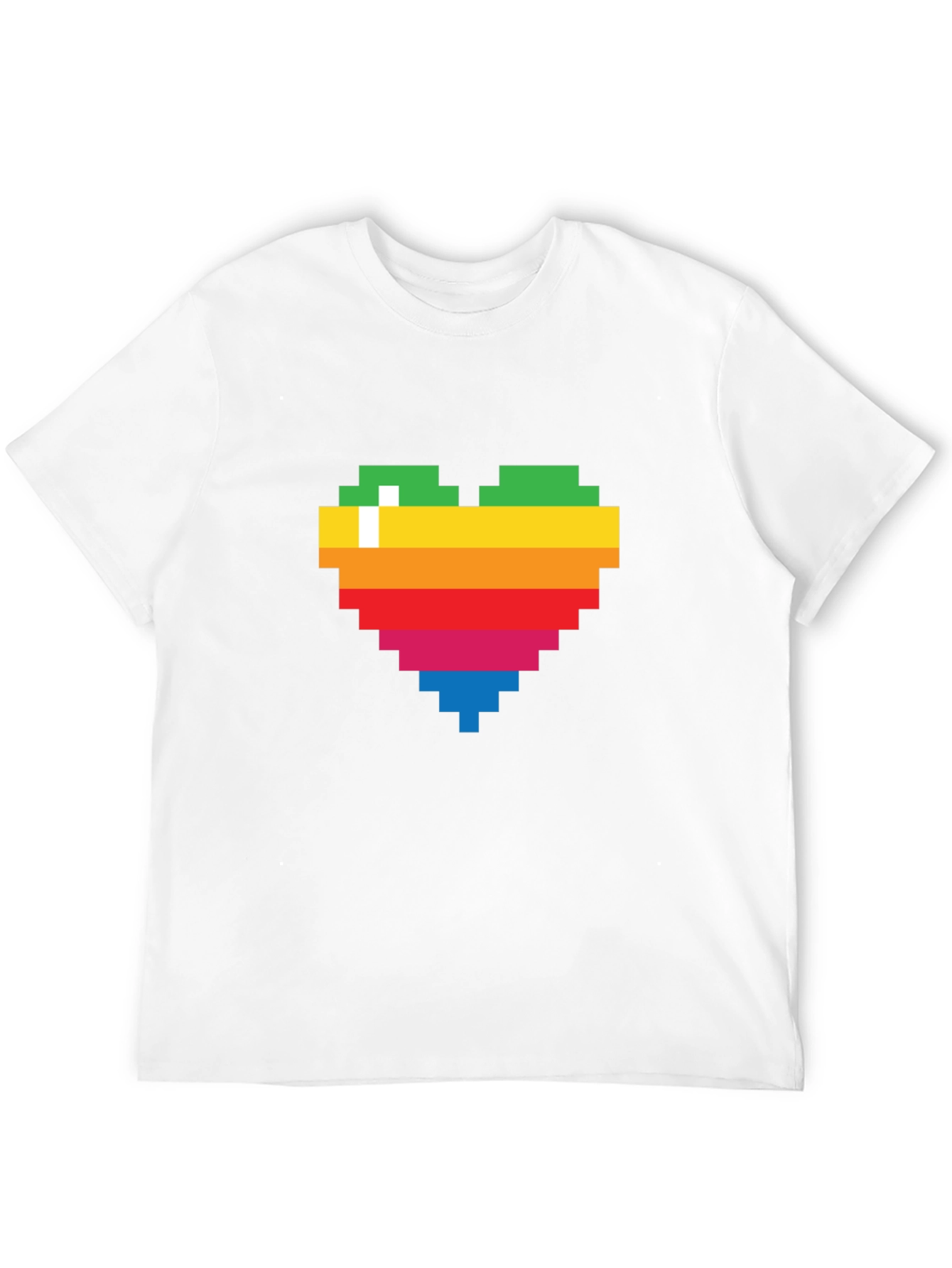 Pixel Heart Graphic Tee - Rainbow Love T-Shirt