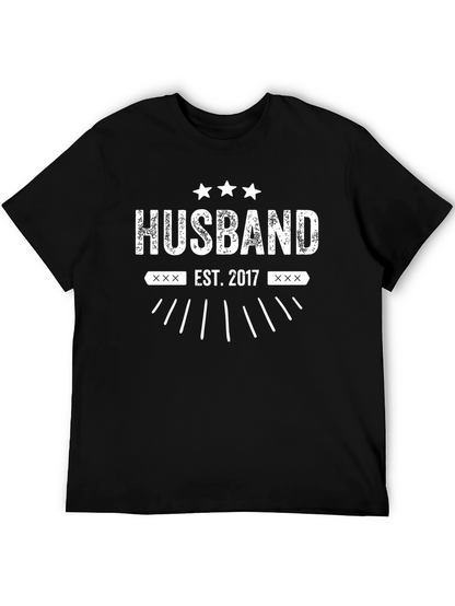 Husband Est. 2017 Graphic Tee - Black