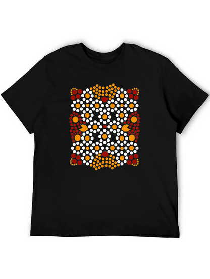 Abstract Dotted Pattern Black T-Shirt