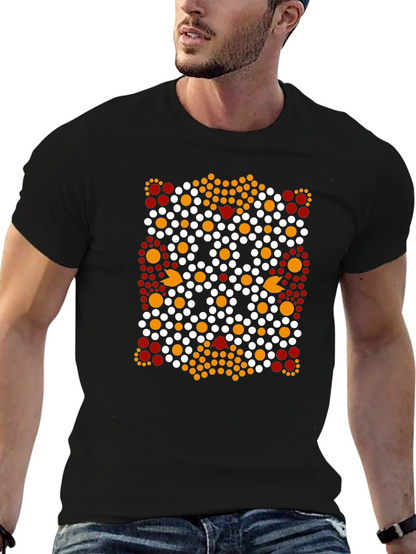 Abstract Dotted Pattern Black T-Shirt