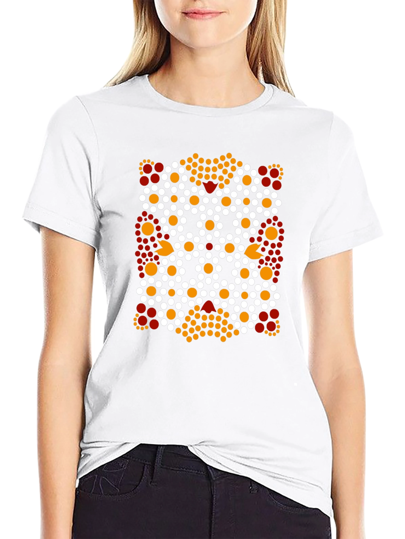Abstract Dotted Pattern Black T-Shirt