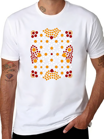 Abstract Dotted Pattern Black T-Shirt