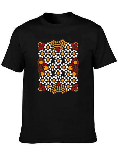 Abstract Dotted Pattern Black T-Shirt