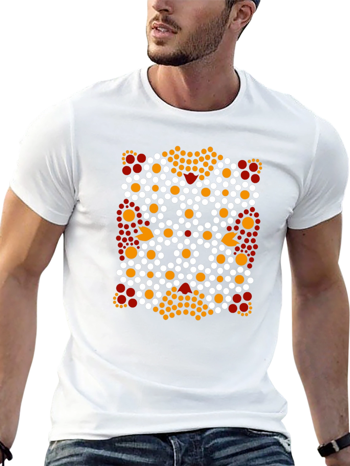 Abstract Dotted Pattern Black T-Shirt