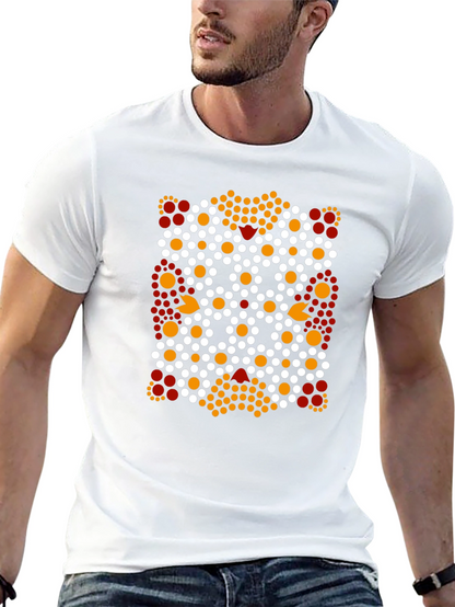 Abstract Dotted Pattern Black T-Shirt
